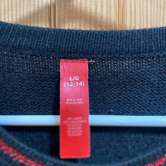 Gingerbread men Navy with Red Trim Sweater EUC - Picture 2 of 4